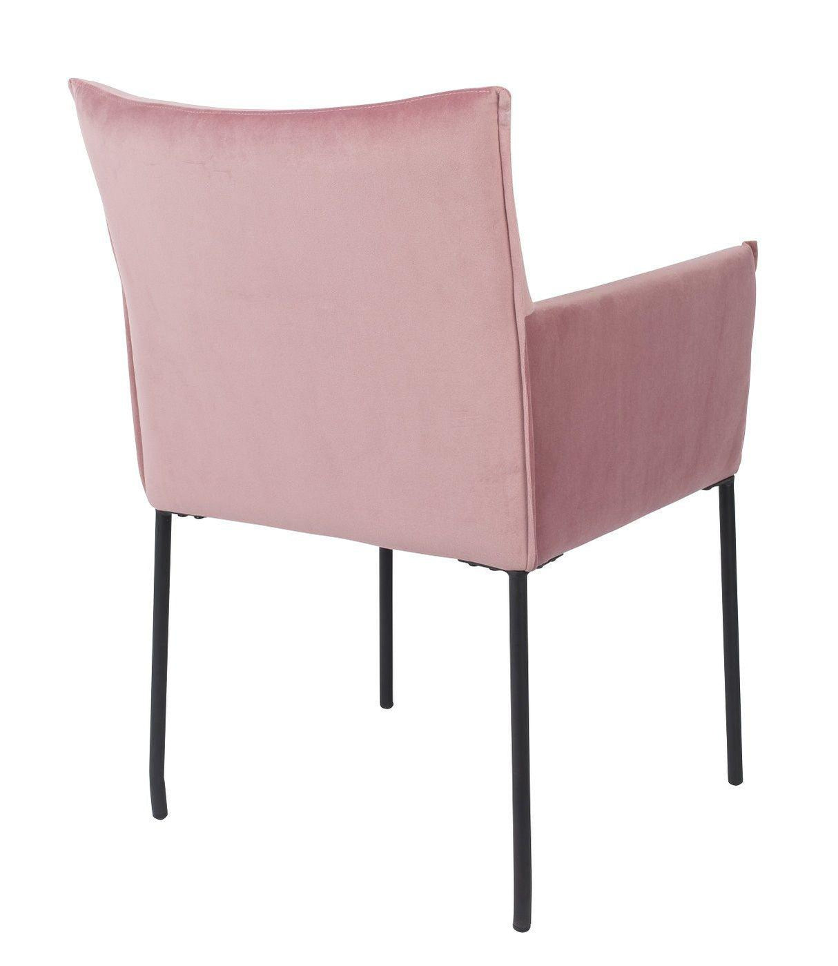 homii Dion Spisebordsstol m. armlæn, Pink Velour - Unoliving.com