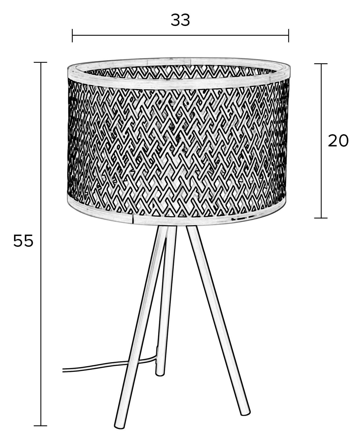 homii Isla Bordlampe, Bambus - Unoliving.com