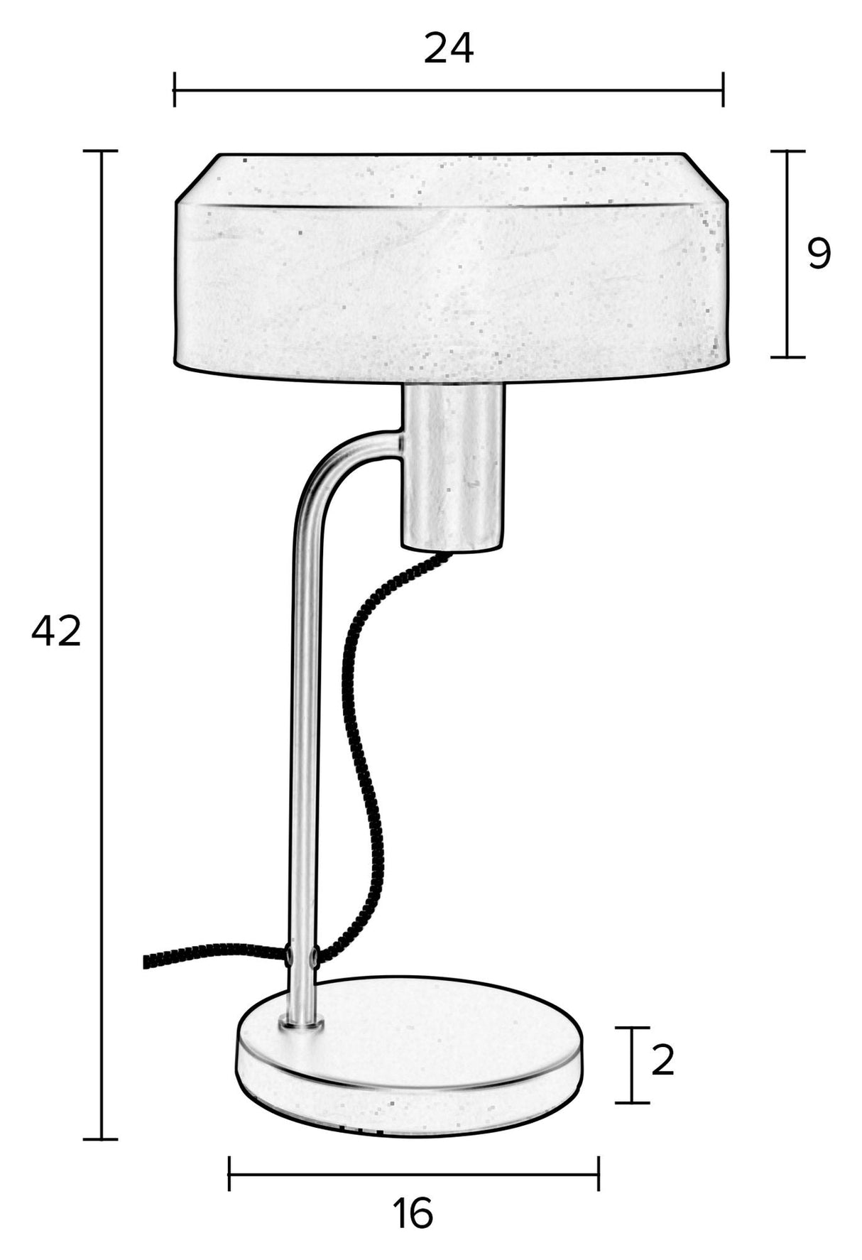 homii Landon Bordlampe, Sort - Unoliving.com