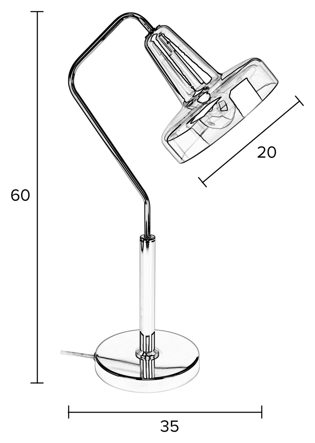 Nixon Bordlampe m. Grøn glasskærm