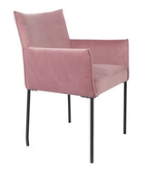 homii Dion Spisebordsstol m. armlæn, Pink Velour - Unoliving.com