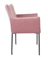 homii Dion Spisebordsstol m. armlæn, Pink Velour - Unoliving.com