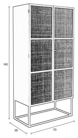 homii Guuji Vitrineskab, H145, Natur/Sort - Unoliving.com