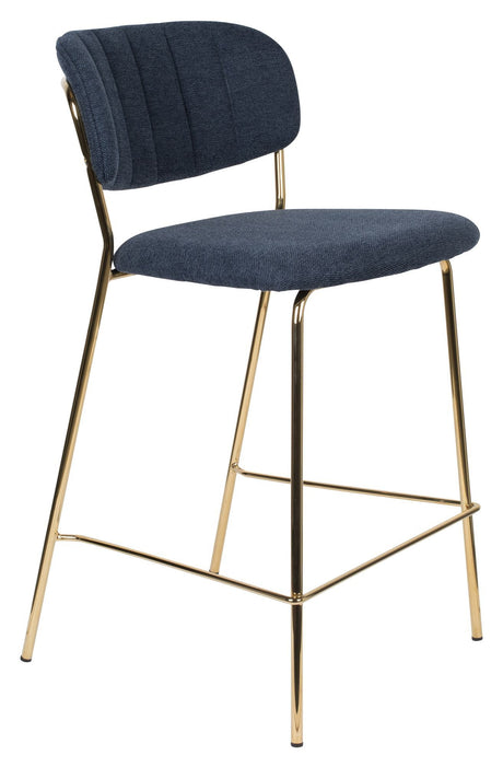 homii Jolien Barstol SH: 65cm, Guld/Mørk Blå - Unoliving.com