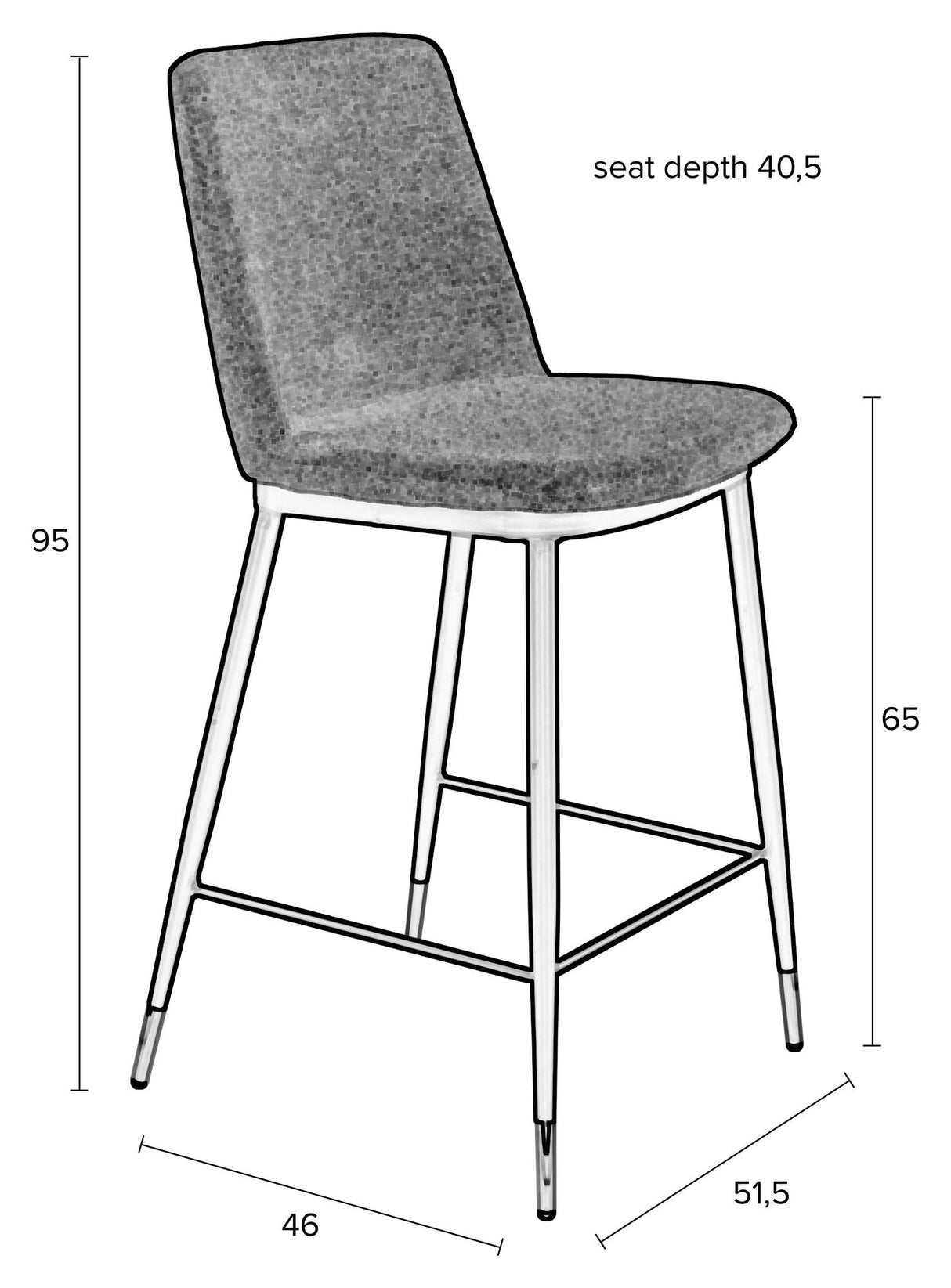 homii Lionel barstol, Mørkegrøn, SH: 65cm - Unoliving.com