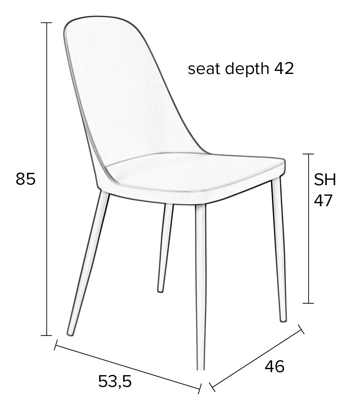 homii Pip Spisebordsstol, Hvid - Unoliving.com