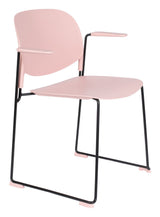 homii Stacks Spisebordsstol m. armlæn, Mat Pink - Unoliving.com