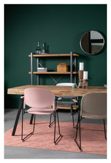 homii Stacks Spisebordsstol m. armlæn, Mat Pink - Unoliving.com