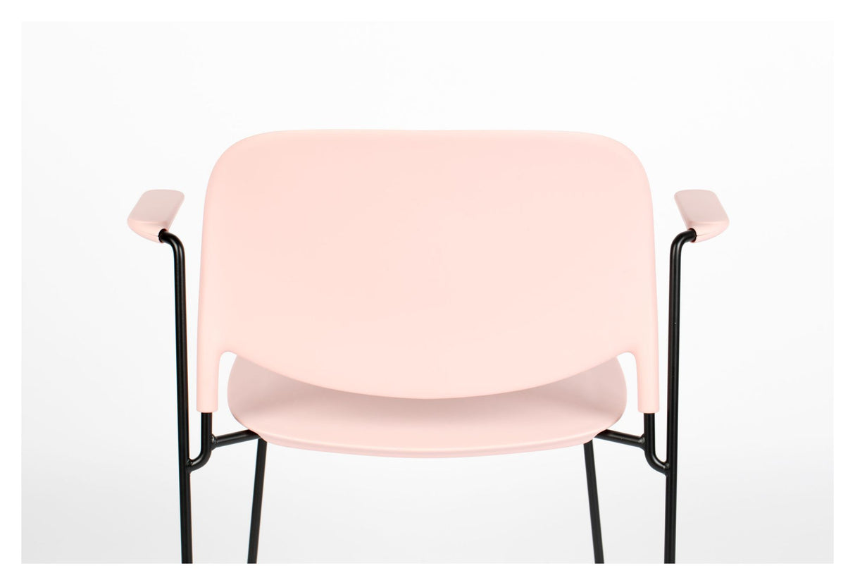 homii Stacks Spisebordsstol m. armlæn, Mat Pink - Unoliving.com