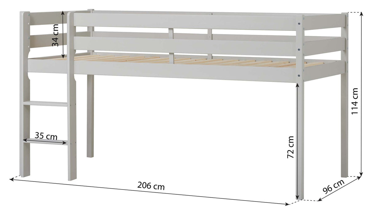 ECO Comfort halvhøj seng inkl. lamelbund 90x200 cm, Dove Grey