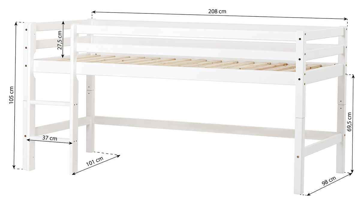 ECO Dream Halvhøj seng 90x200, Hvid - Unoliving.com