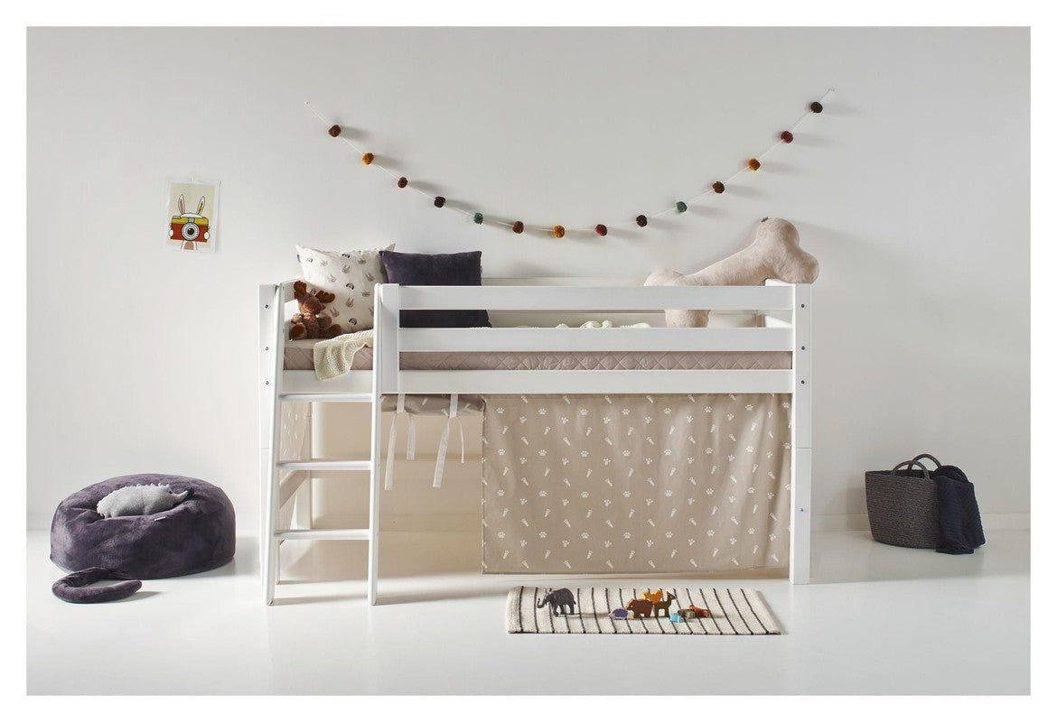 Hoppekids ECO Luxury Halvhøj seng 90x200 - Hvid/beige - Unoliving.com