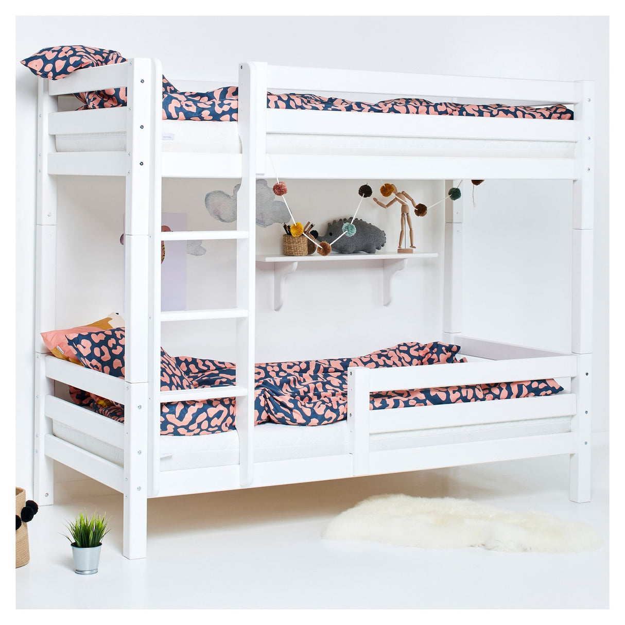 Hoppekids ECO Luxury Køjeseng m. 2x sengehest 90x200 - Hvid - Unoliving.com