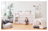 Hoppekids pude med flæser, Hvid og rosa, Winter Wonderland - Unoliving.com