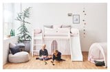 Hoppekids rund pude med flæser, Hvid, Winter Wonderland - Unoliving.com