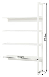 Hoppekids Storey Reol - 1/2 sektion m. 4 hylder - 100 cm - Unoliving.com