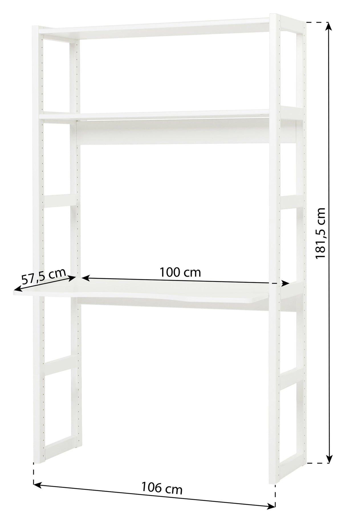 Hoppekids Storey Reol - Sektion m. 2 hylder og skriveplade - Unoliving.com