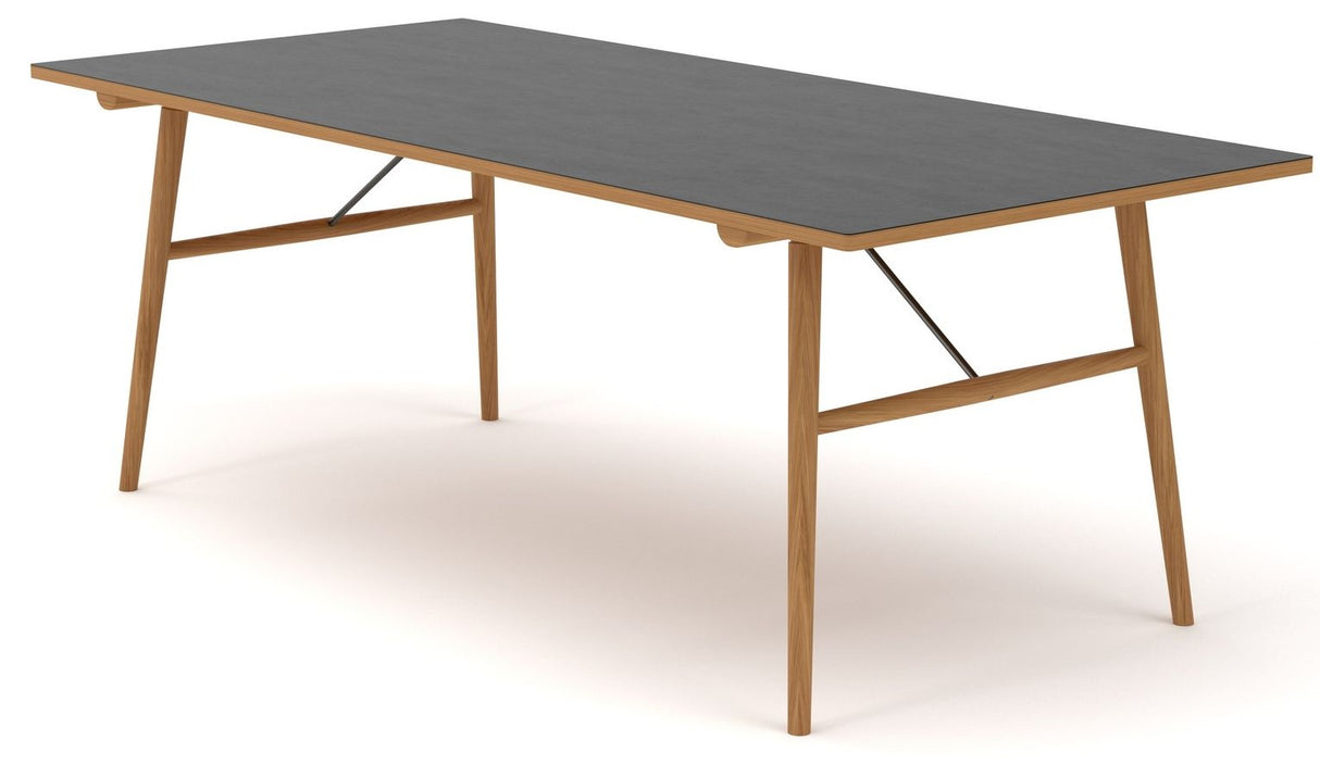 Hekla Spiesebord 208cm, Sort linoleum, Eg - Unoliving.com