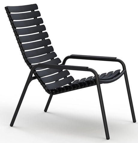 ReCLIPS Loungestol m. alu lameller, alu. arm, Sort - Unoliving.com