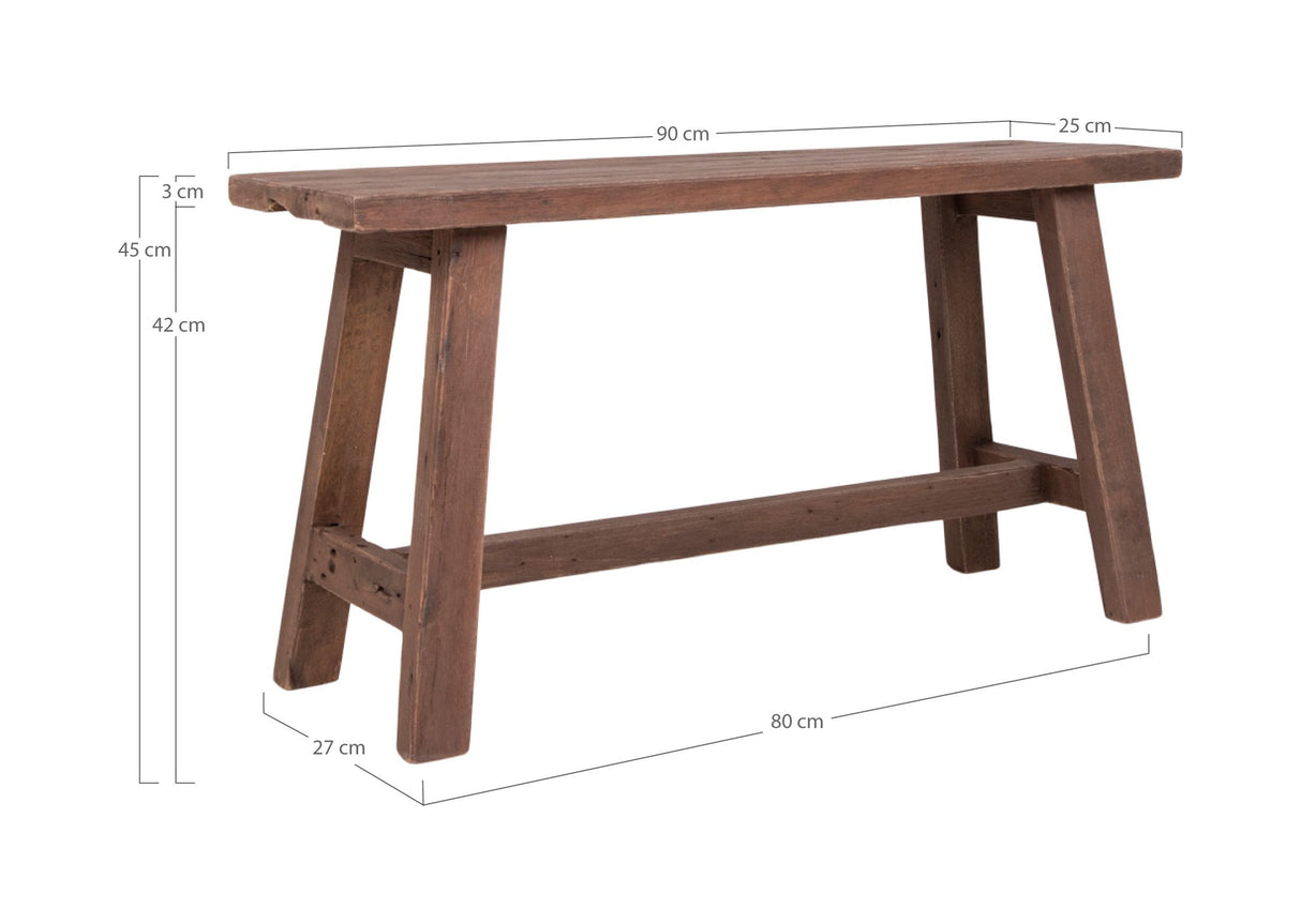 Barcelona Teak Bænk, 90 cm - Unoliving.com