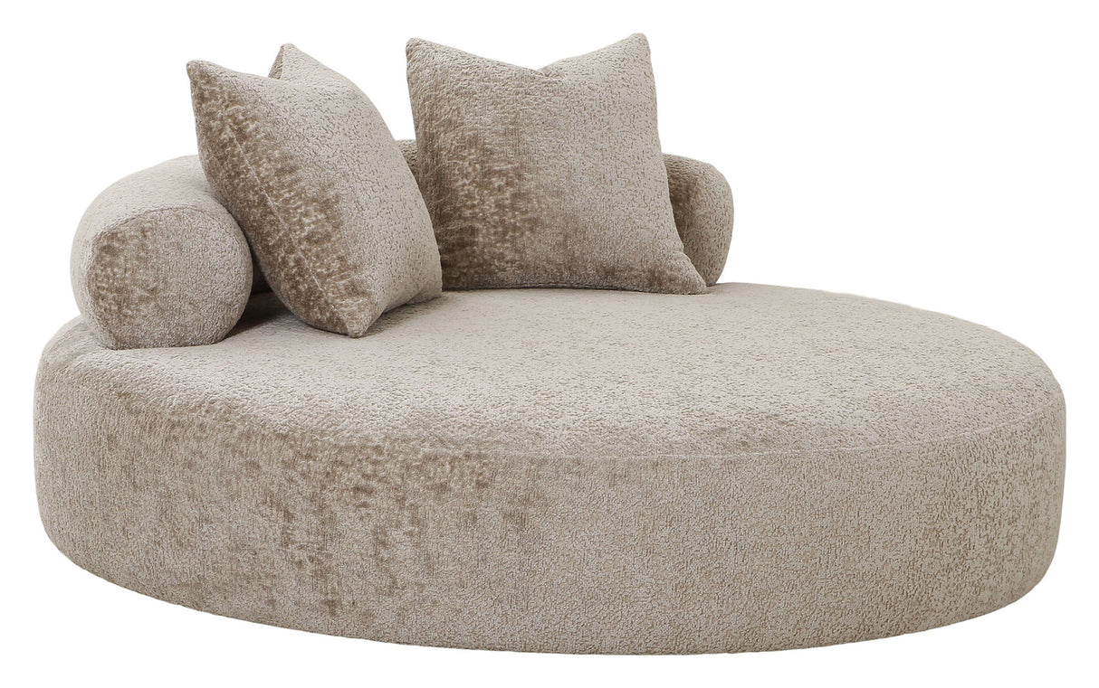 Cairo Daybed m. 2 Puder, Chenille, Rund, Natur