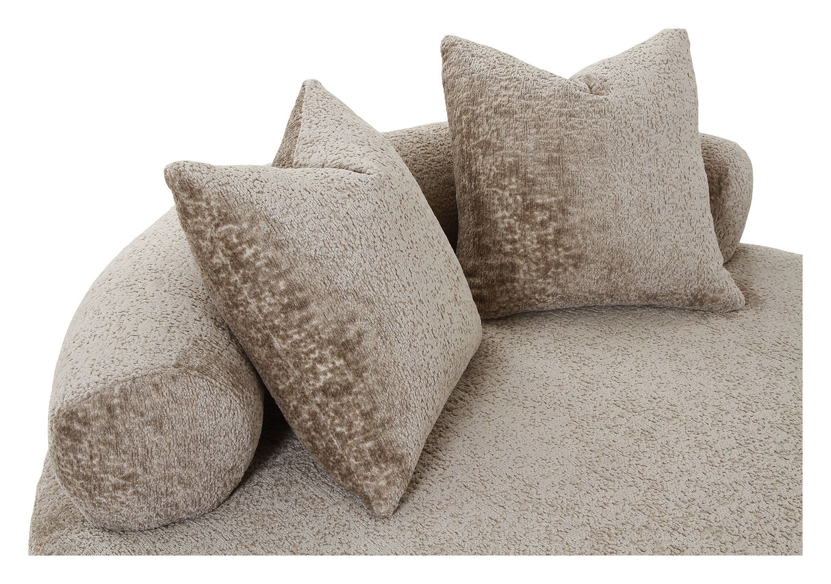 Cairo Daybed m. 2 Puder, Chenille, Rund, Natur