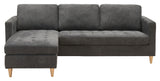 Firenze Sofa m. flytbar Chaiselong, Mørkegrå m. Natur træben