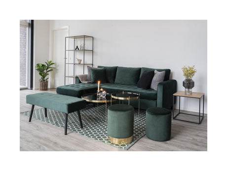 Firenze Sofa m. flytbar Chaiselong, Mørkegrøn Velour - Unoliving.com