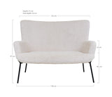 Glasgow 2-pers. Sofa m. Kunstigt Lammeskind, Hvid - Unoliving.com