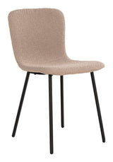 Halden Spisebordsstol, Bouclé, Beige m. sorte ben - Unoliving.com