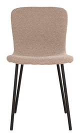 Halden Spisebordsstol, Bouclé, Beige m. sorte ben - Unoliving.com