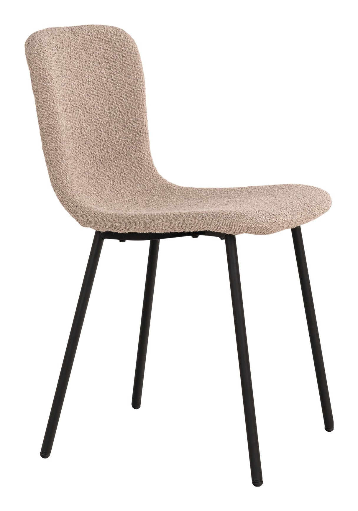 Halden Spisebordsstol, Bouclé, Beige m. sorte ben - Unoliving.com