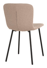 Halden Spisebordsstol, Bouclé, Beige m. sorte ben - Unoliving.com