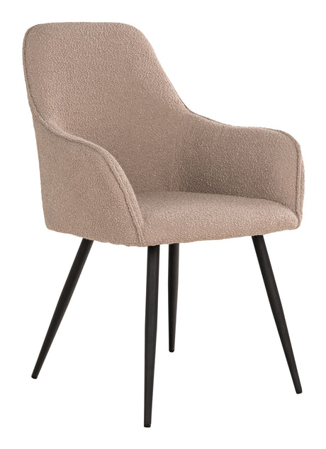 Harbo Spisebordsstol, Bouclé, Beige m. sorte ben - Unoliving.com