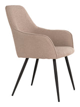 Harbo Spisebordsstol, Bouclé, Beige m. sorte ben - Unoliving.com