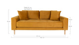 Lido 2,5-pers. Sofa, Sennepsgul Velour - Unoliving.com