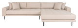 Lido Lounge Sofa m. 4 puder, højrevendt, Beige - Unoliving.com