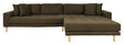 Lido Lounge Sofa m. 4 puder, højrevendt, Olivengrøn - Unoliving.com