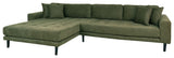 Lido Lounge Sofa m. 4 puder, venstrevendt, Olivengrøn - Unoliving.com