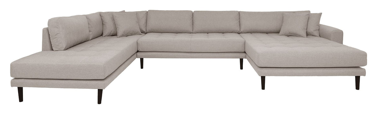 Lido U-sofa open end, højrevendt, Stone