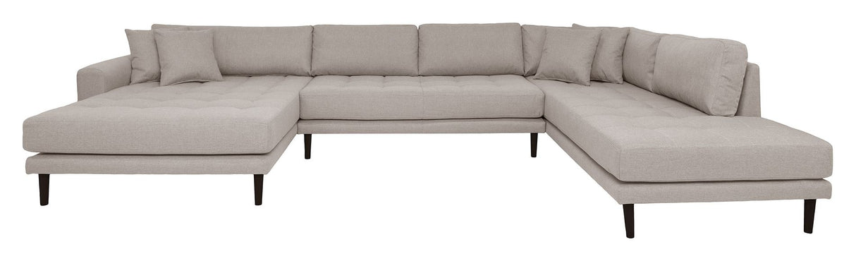 Lido U-sofa open end, venstre vendt, Stone