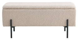 Watford Bænk m. opbevaring, Beige bouclé, 95x36,5x46 - Unoliving.com