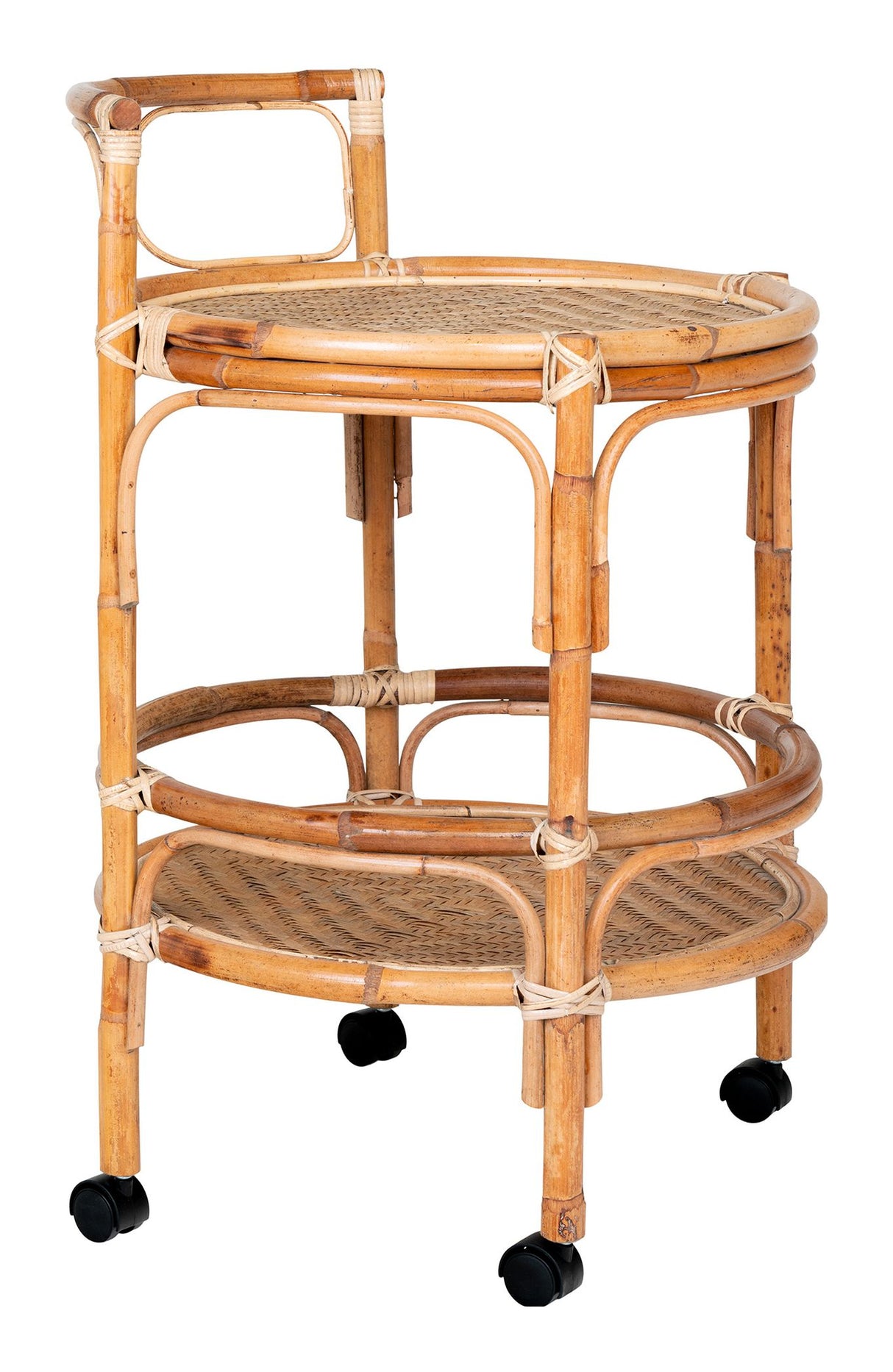 Zaragoza Sidebord m. hjul, Rattan, Natur, 55x55x87 - Unoliving.com