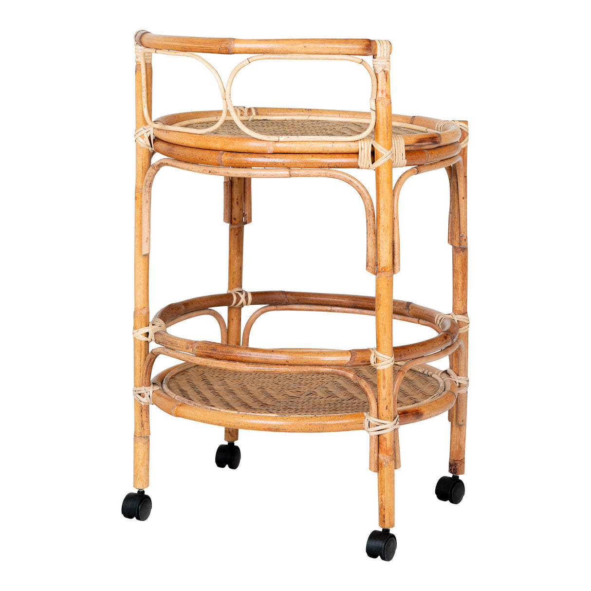 Zaragoza Sidebord m. hjul, Rattan, Natur, 55x55x87 - Unoliving.com