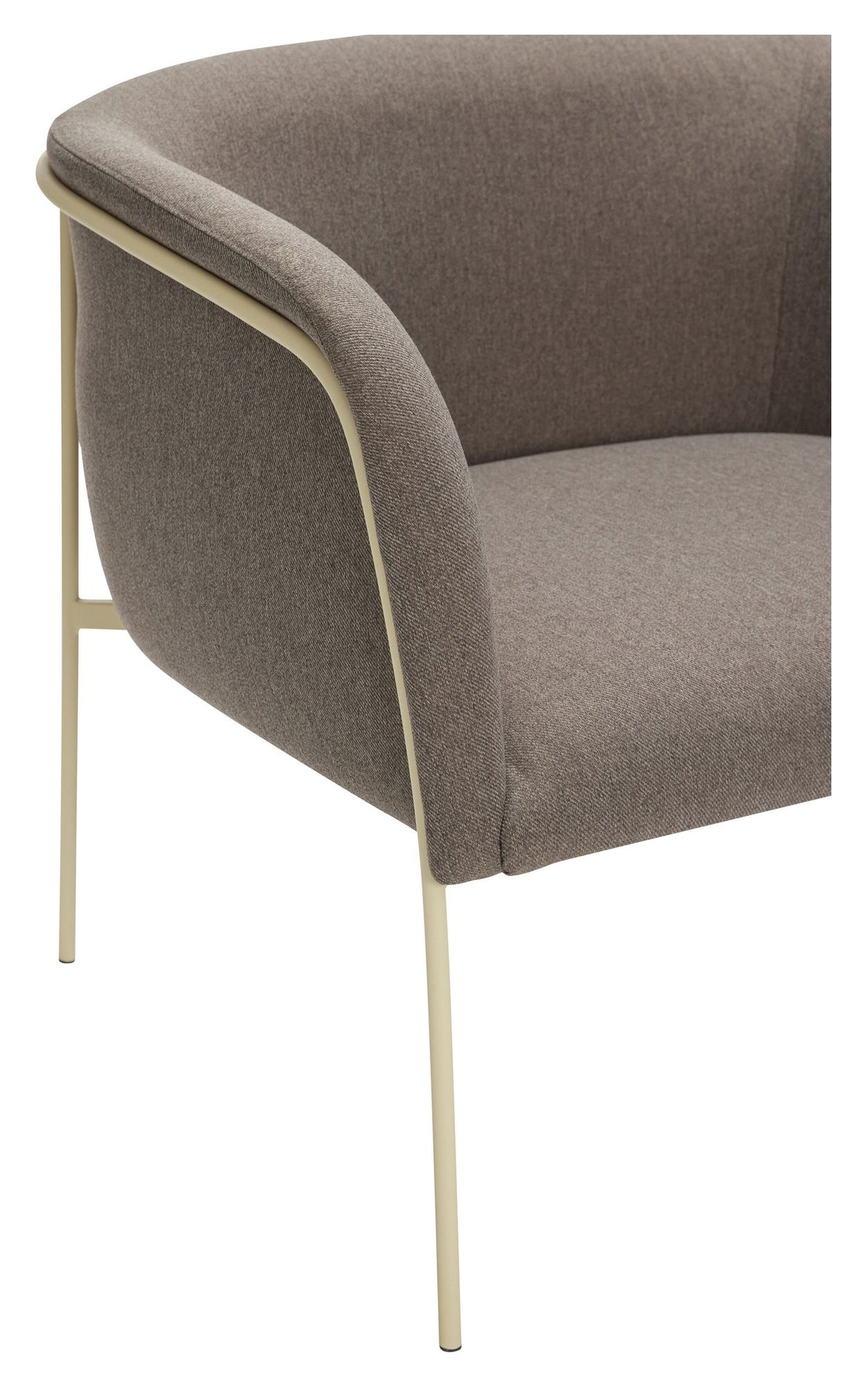 Hübsch Eyrie Loungestol, Brun stof/Lysegul metal - Unoliving.com