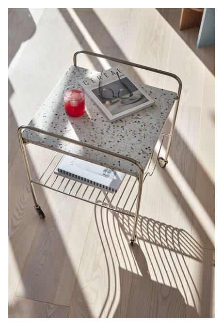 Hübsch Wave Rullebord, Nikkel/Terrazzo - Unoliving.com