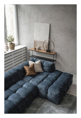 Hudson 3-pers. Sofa m. chaiselong, højre - Blå Velour - Unoliving.com