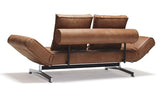 Ghia Chrome Sovesofa, Fanual/Brown - Unoliving.com