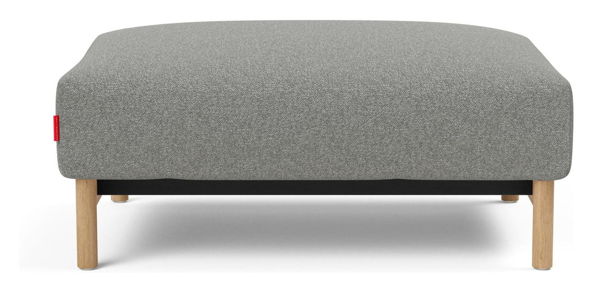 Malloy Wood Ottoman, Bouclé/Ash Grey - Unoliving.com