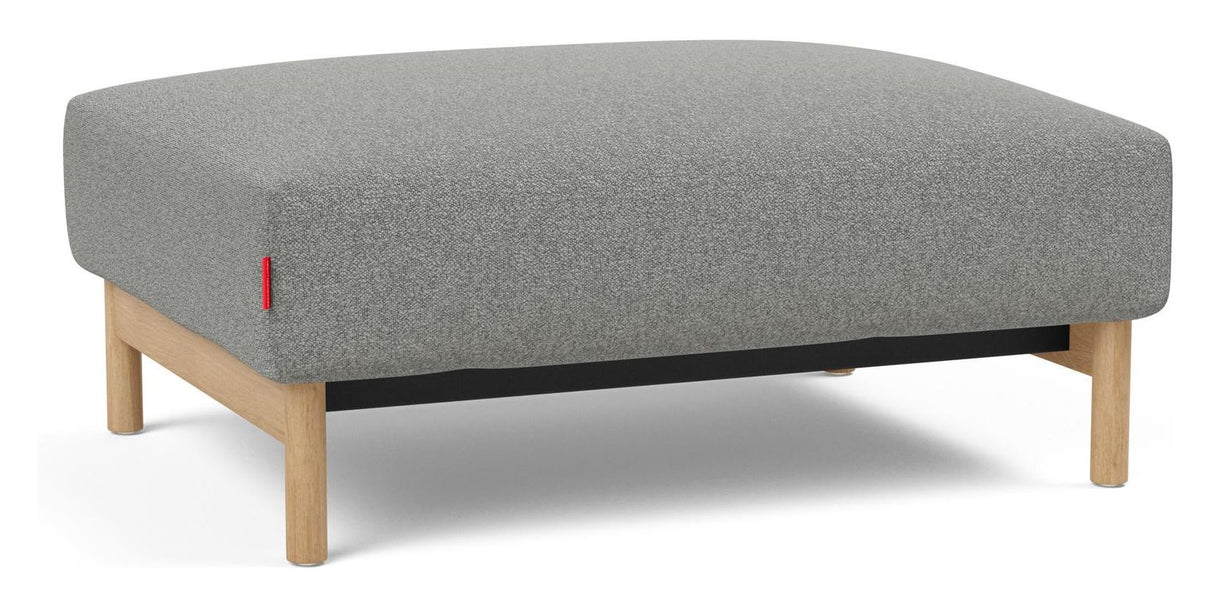 Malloy Wood Ottoman, Bouclé/Ash Grey - Unoliving.com